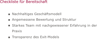 Checkliste fr Bereitschaft